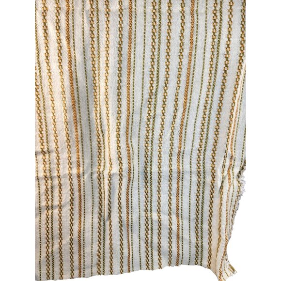 Vintage 60s-70s Woven Stripe Fabric 2 Pieces Material Retro Textile Home Decor - Picture 8 of 10
